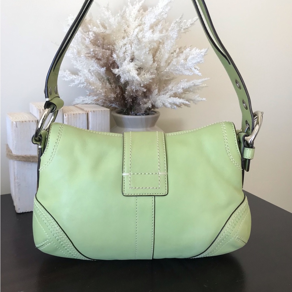Coach Vintage Soho Buckle Flap Leather Shoulder Bag, 2006 Y2K, Lime Green, 10577 - Picture 8 of 16